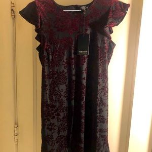Adrienne Vittadini Floral Velvet Dress